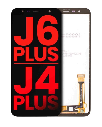 [107082019853] Bloc écran LCD sans châssis compatible pour SAMSUNG J6 Plus J610 2018 - J4 Plus J415 2018 - Aftermarket Plus - Noir