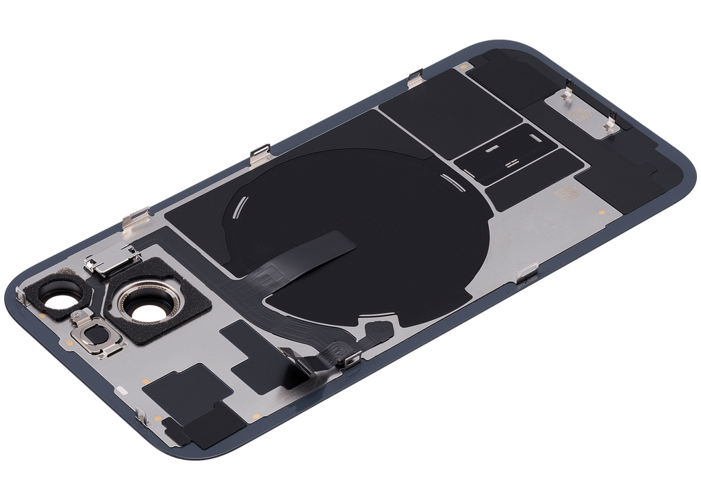 Vitre arrière avec adhésif et MagSafe original pour iPhone 15 - Avec Logo - Grade A - Noir