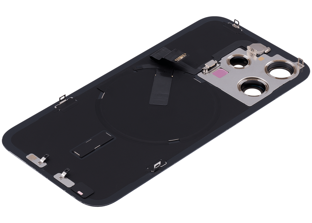 Vitre arrière avec adhésif et MagSafe original pour iPhone 15 Pro - Avec Logo - Grade A - Bleu Titane