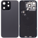 Vitre arrière avec adhésif et MagSafe original pour iPhone 15 Pro Max - Avec Logo - Grade A - Noir Titane