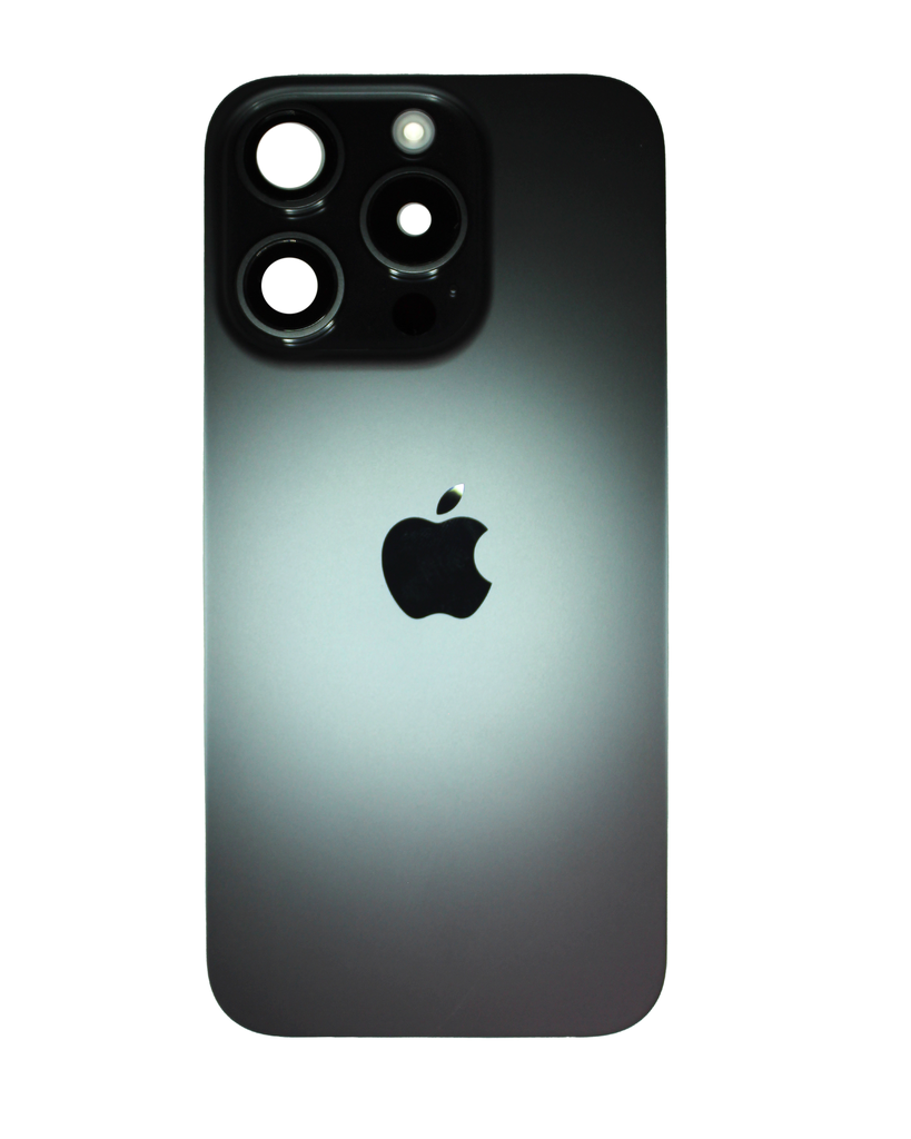 Vitre arrière avec adhésif et MagSafe original pour iPhone 15 Pro - Avec Logo - Grade A - Noir Titane