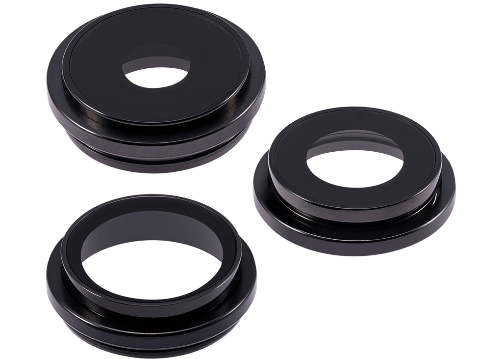 Lentille caméra arrière avec support compatible iPhone 15 Pro - Premium - 3 pièces - Noir Titane