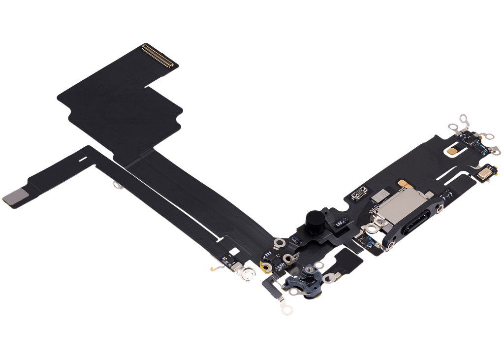 Connecteur de charge avec nappe compatible iPhone 15 Pro Max - Premium - Noir Titane