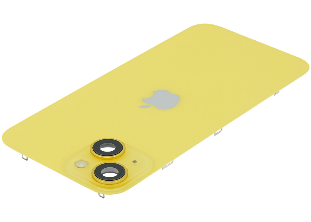 Vitre arrière avec adhésif et NFC original compatible iPhone 14 - Avec Logo - Grade A - Jaune