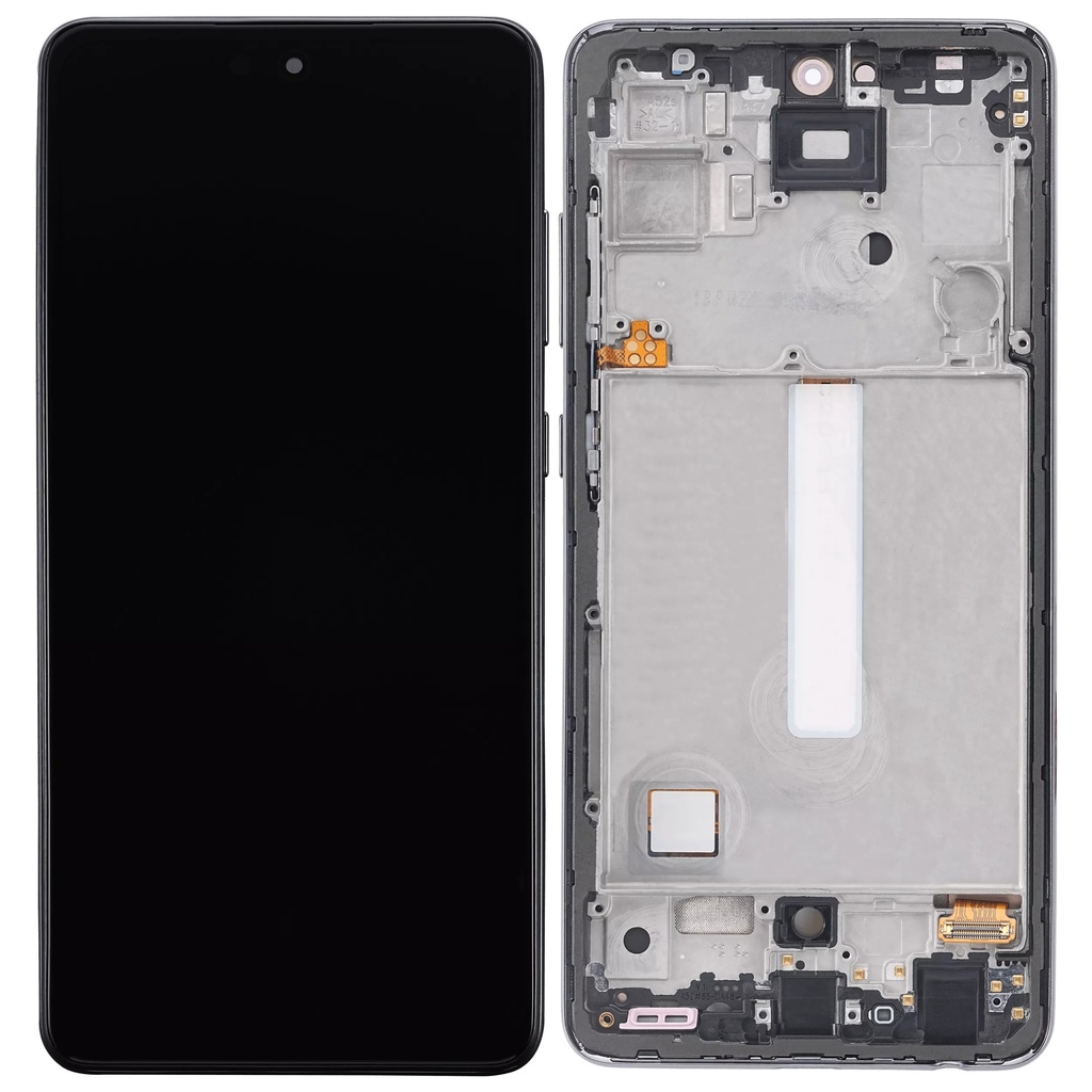 Bloc écran OLED avec châssis compatible Samsung Galaxy A52 4G A525 2021 - A52 5G A526 2021 - A52S 5G  6.46" A528 2021 - Aftermarket Plus - Awesome Black