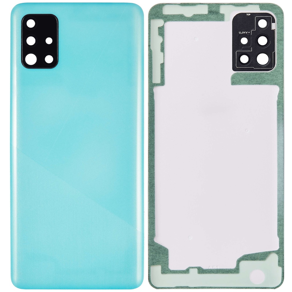 Vitre arrière avec lentille caméra arrière compatible Samsung Galaxy A51 4G A515 2019 - Aftermarket Plus - Prism Crush Blue