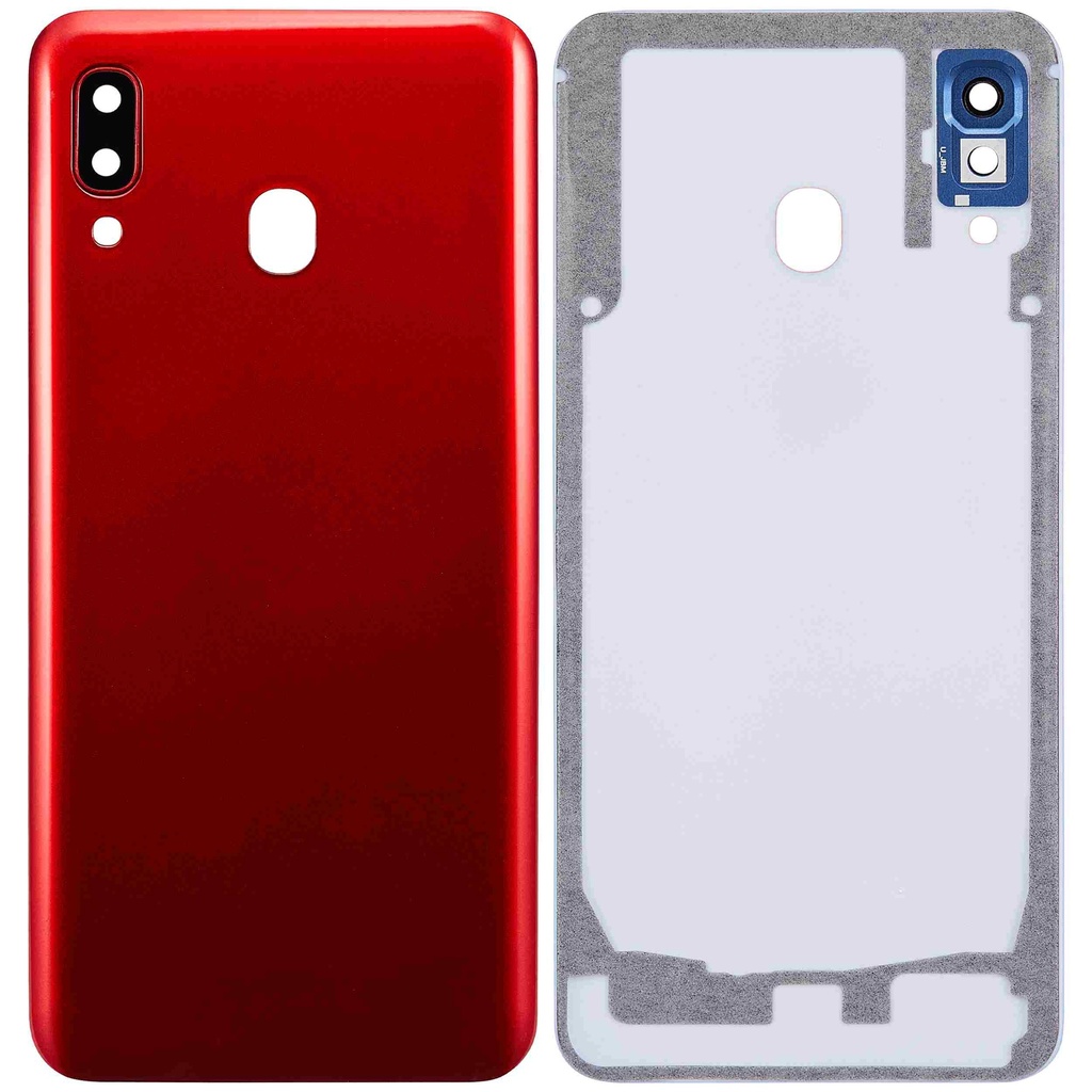 Vitre arrière avec lentille caméra compatible SAMSUNG A30 - A302 2019 - Aftermarket Plus - Rouge