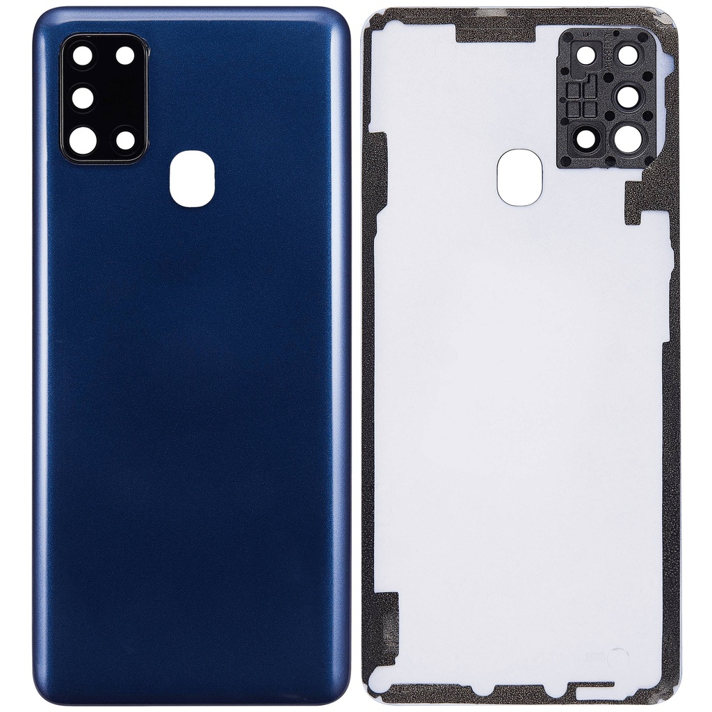 Vitre arrière avec lentille caméra arrière compatible Samsung Galaxy A21S A217 2020 - Aftermarket Plus - Bleu