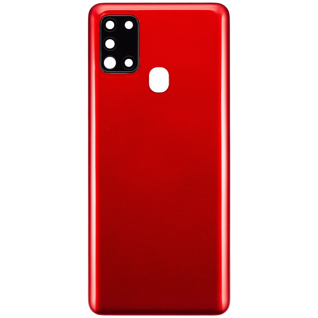 Vitre arrière avec lentille caméra arrière compatible Samsung Galaxy A21S A217 2020 - Aftermarket Plus - Rouge