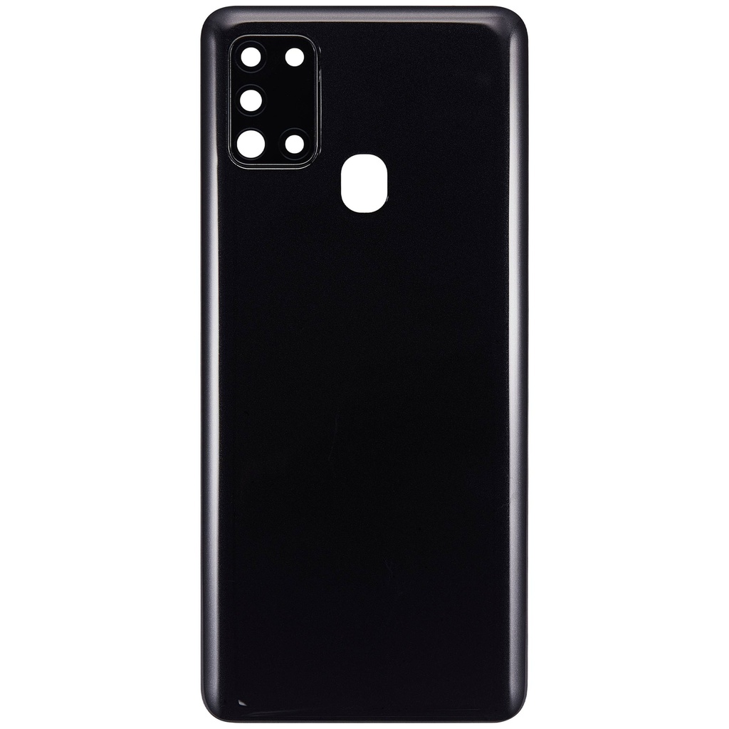 Vitre arrière avec lentille caméra arrière compatible Samsung Galaxy A21S A217 2020 - Aftermarket Plus - Noir