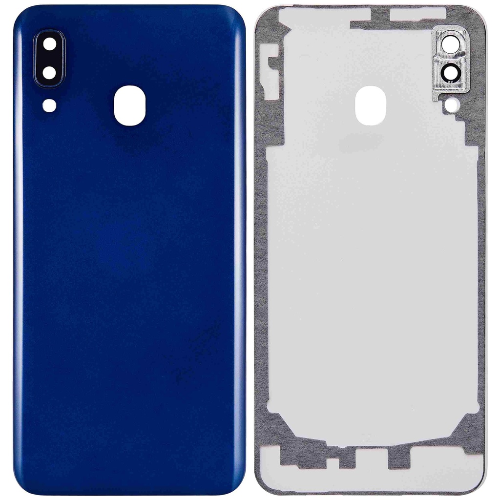 Vitre arrière avec lentille caméra compatible SAMSUNG A20 - A205 2019 - Aftermarket Plus - Bleu