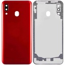 Vitre arrière avec lentille caméra compatible SAMSUNG A20 - A205 2019 - Aftermarket Plus - Rouge