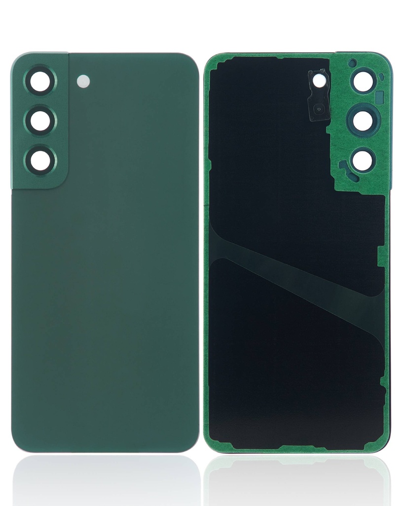 Vitre arrière avec lentille caméra compatible Samsung Galaxy S22 5G - Sans Logo - Aftermarket Plus - Vert