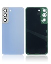 Vitre arrière avec lentille caméra compatible Samsung Galaxy S22 5G - Sans Logo - Aftermarket Plus - Bleu ciel