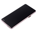 Bloc écran LCD avec châssis - sans capteur d'empreintes digitales compatible Samsung Galaxy S10 Plus - Aftermarket Plus: TFT - Flamingo Pink