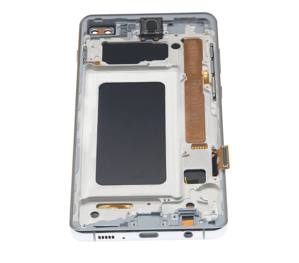 Bloc écran LCD avec châssis - sans capteur d'empreintes digitales compatible Samsung Galaxy S10 Plus - Aftermarket Plus: TFT - Prism White