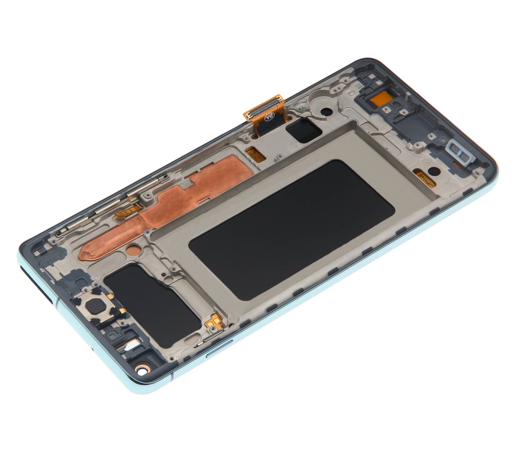 Bloc écran LCD avec châssis - sans capteur d'empreintes digitales compatible Samsung Galaxy S10 - Aftermarket Plus: TFT - Prism Green