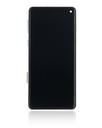 Bloc écran LCD avec châssis - sans capteur d'empreintes digitales compatible Samsung Galaxy S10 - Aftermarket Plus: TFT - Prism White