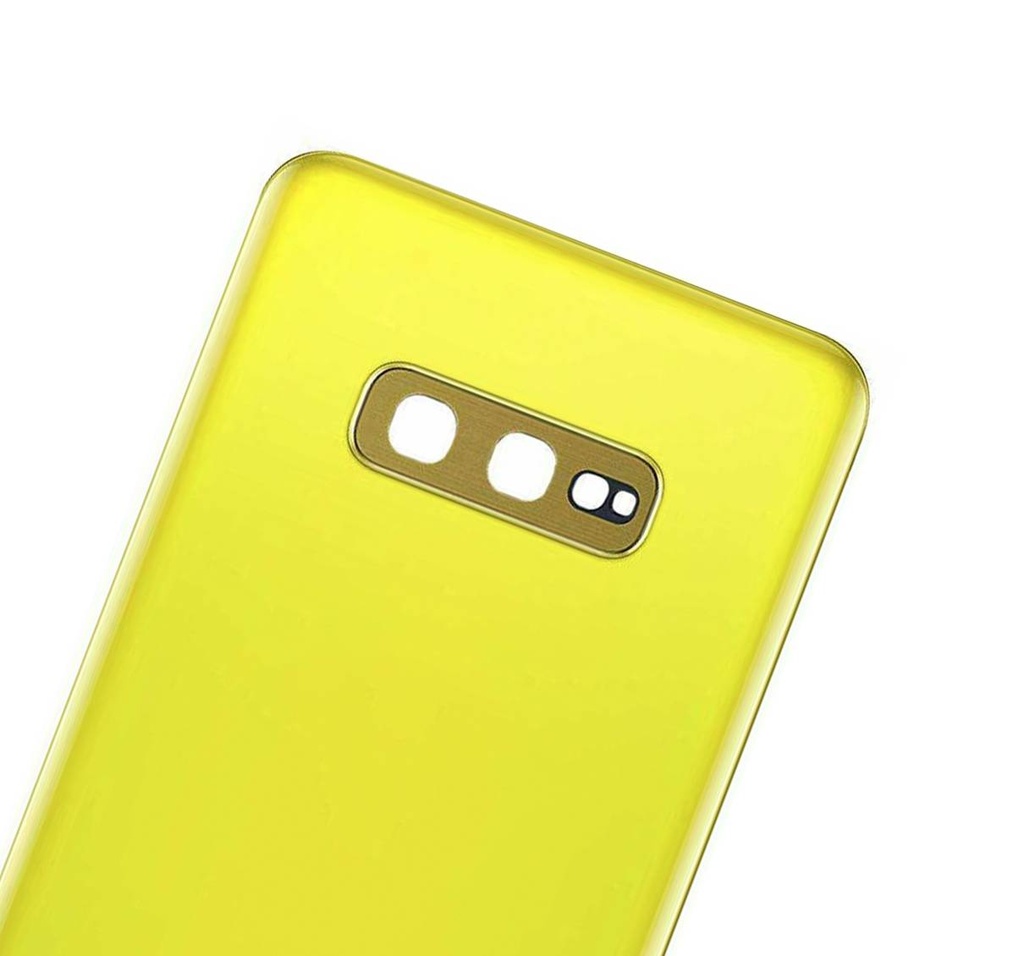 Vitre arrière avec lentille caméra compatible Samsung Galaxy S10E - Sans Logo - Aftermarket Plus - Canary Yellow