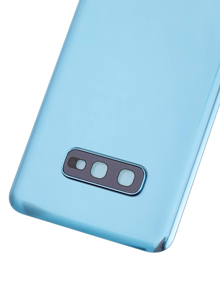 Vitre arrière avec lentille caméra compatible Samsung Galaxy S10 - Sans Logo - Aftermarket Plus - Prism Blue