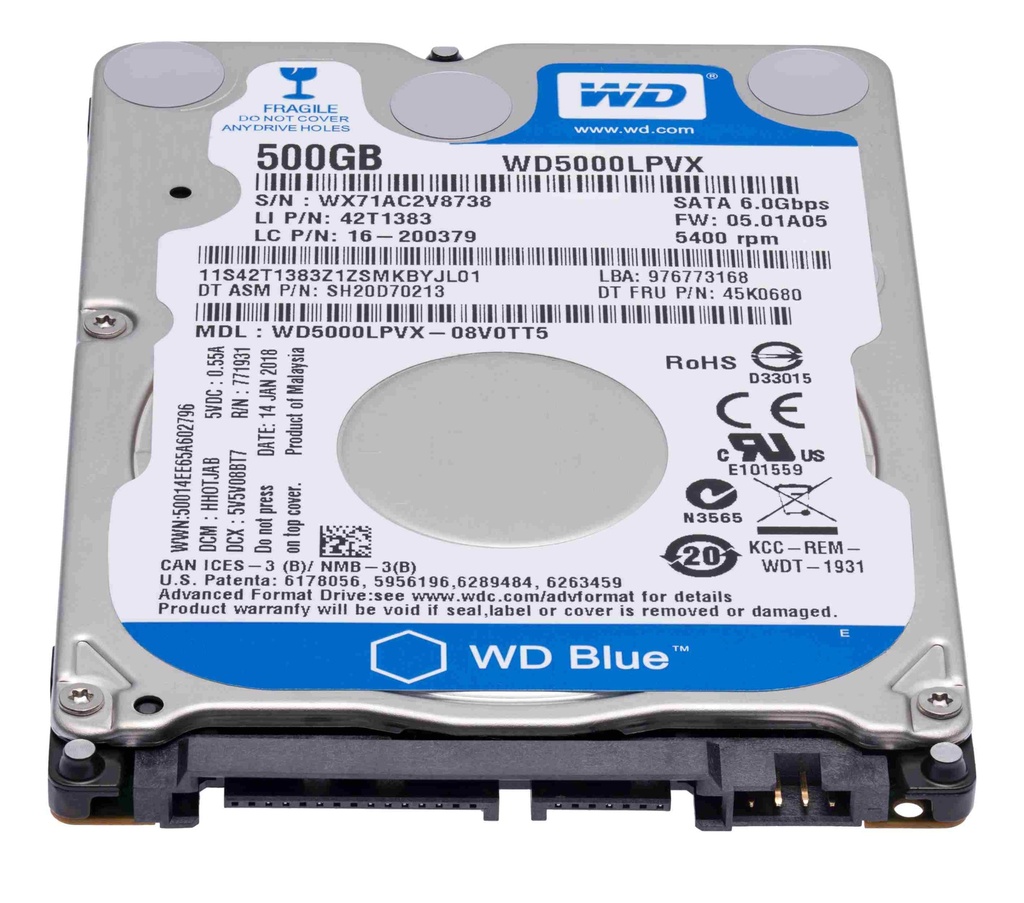 Disque Dur interne WD5000LPVX 2,5" - 500 Go - compatible PC - Xbox One X - Xbox One S