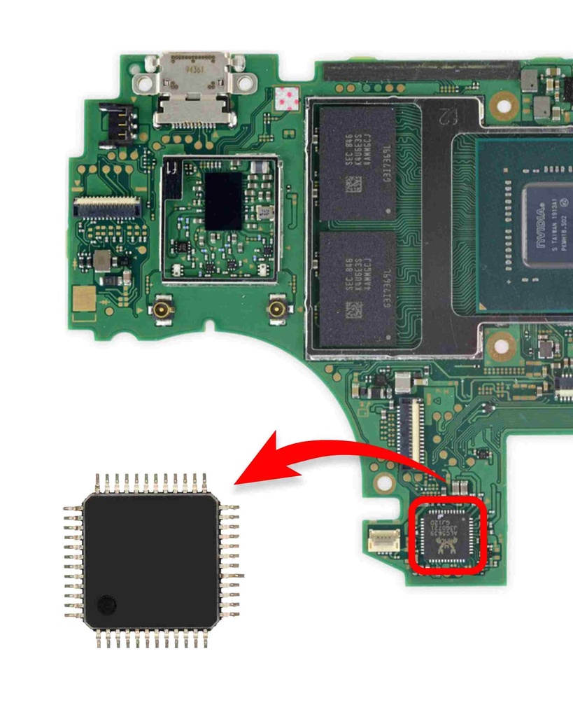 STM32F038C6T6 - Contrôleur de données IC compatible Nintendo Switch - Switch Lite - Soudure nécessaire