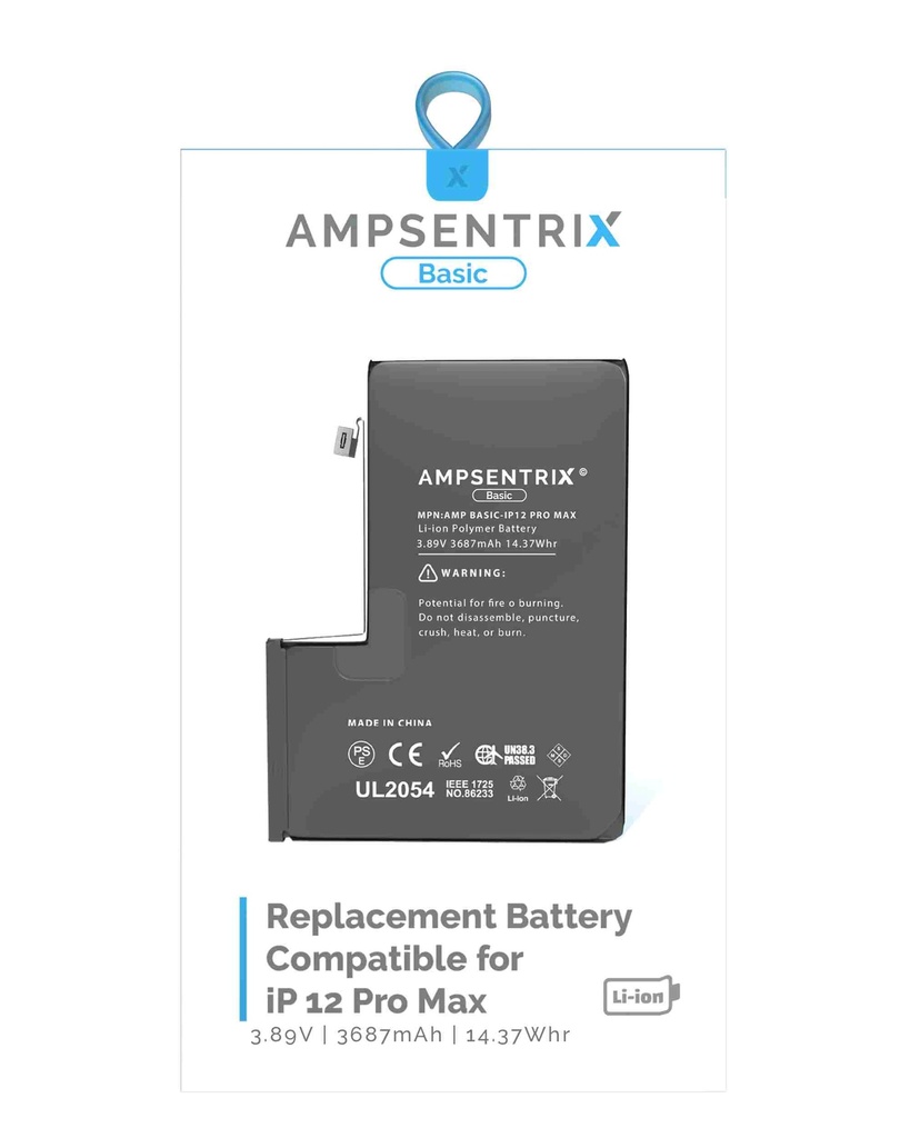 Batterie compatible iPhone 12 Pro Max - AmpSentrix Basic