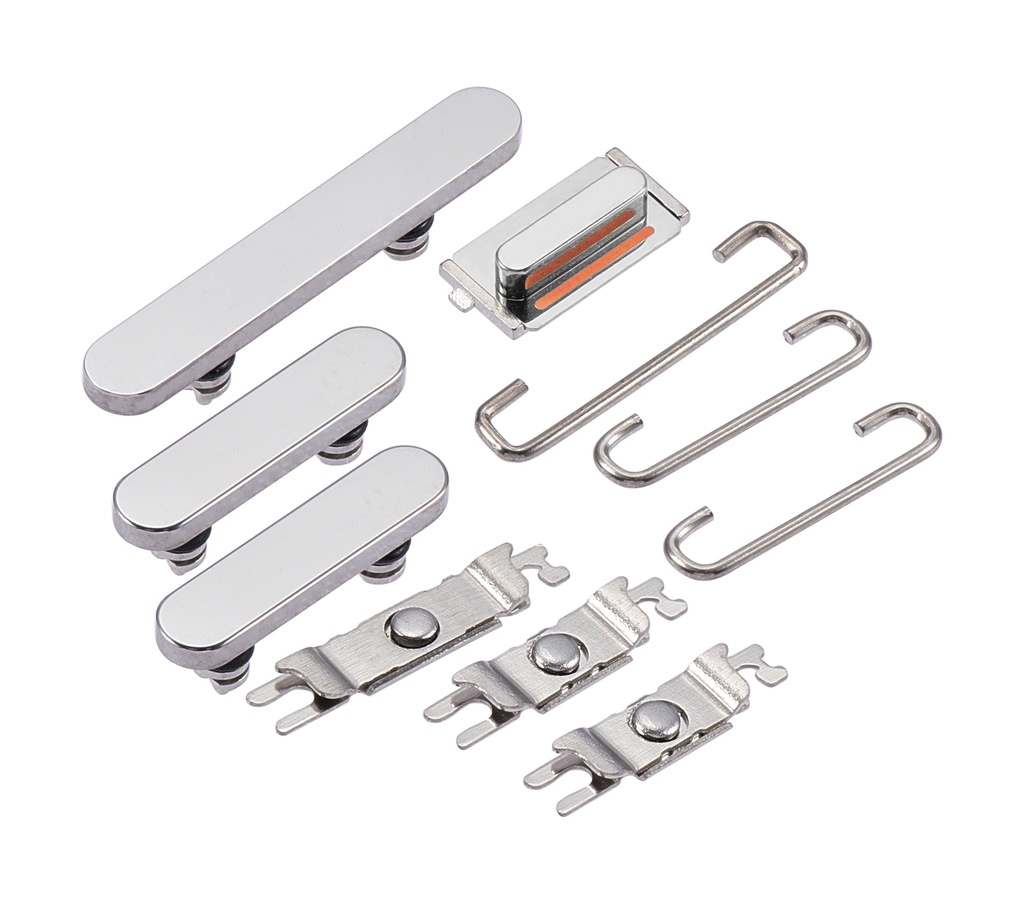 Boutons Power - Volumes et Switch compatibles iPhone 14 Pro - 14 Pro Max - Argent