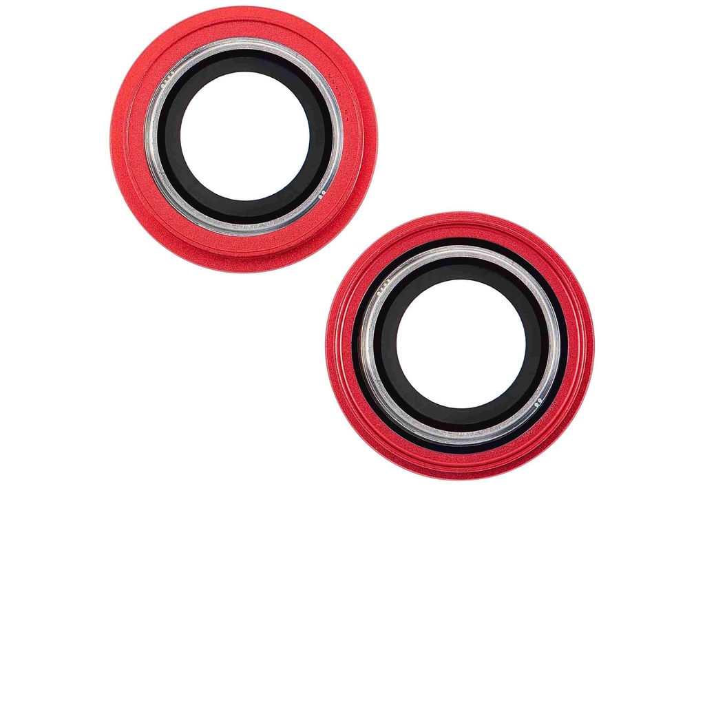 Lentille caméra arrière avec support et anneau compatible iPhone 14 et 14 Plus - 2 pièces - Aftermarket Plus - Rouge