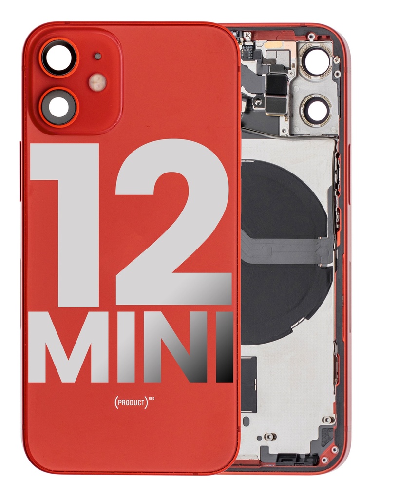Châssis avec nappes pour iPhone 12 Mini - Grade A - avec Logo - Version US - Rouge