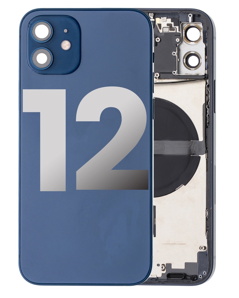 Châssis avec nappes pour iPhone 12 - Grade A - avec Logo - Version US - Bleu