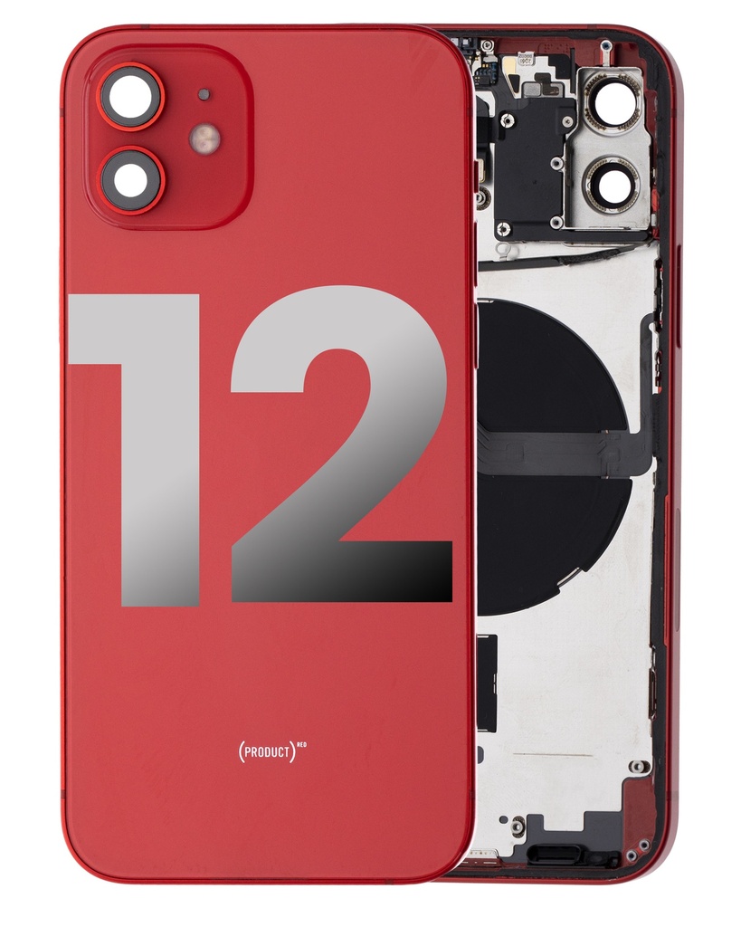 Châssis avec nappes pour iPhone 12 -  Grade A - avec Logo - Version Internationale -Rouge