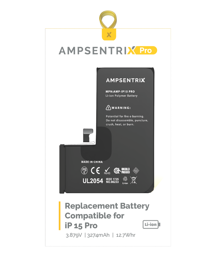 Batterie compatible iPhone 15 Pro - AmpSentrix Pro