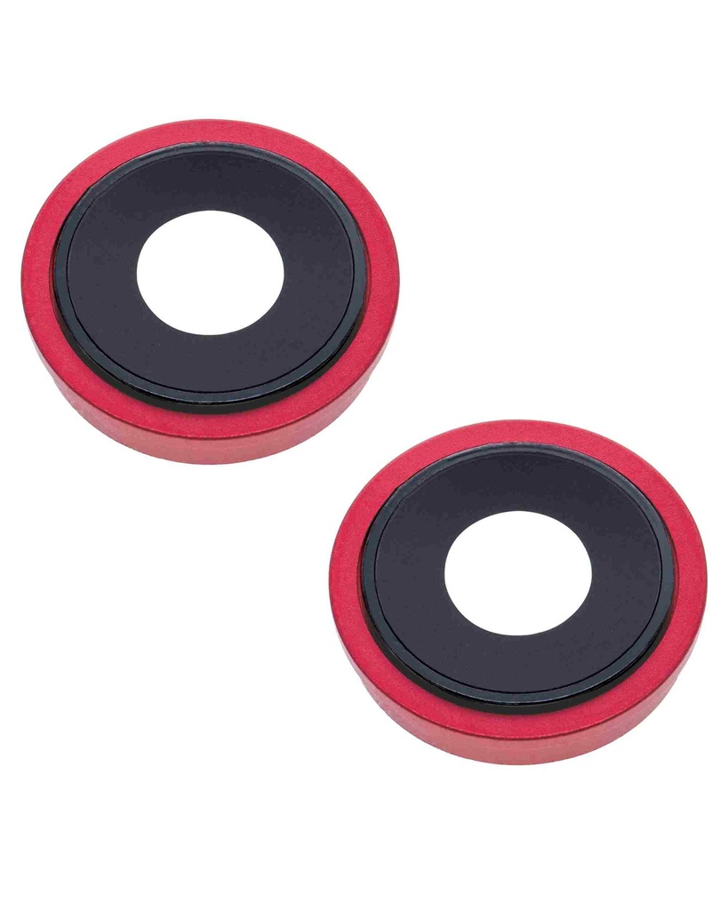 Lentille caméra arrière avec support compatible iPhone 13 et 13 Mini - Real Sapphire Premium - Rouge