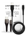 Cable Lightning To USB Type A 3 Ft Non-MFI - AmpSentrix - Matrix - Noir