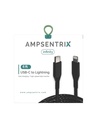 Câble USB-C vers Lightning non-MFI - 2m - Ampsentrix - Infinity - Noir