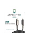 Câble USB-C vers Lightning non-MFI - 2m - Ampsentrix - Infinity - Argent