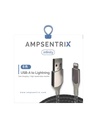 Câble USB-A vers Lightning non-MFI - 2m - Ampsentrix - Infinity - Argent