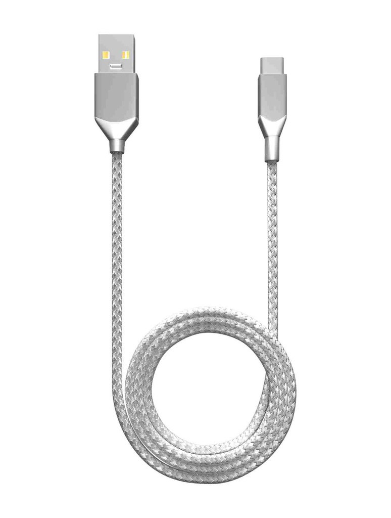 Câble USB-C vers USB-A - 2m - Ampsentrix - Infinity - Argent