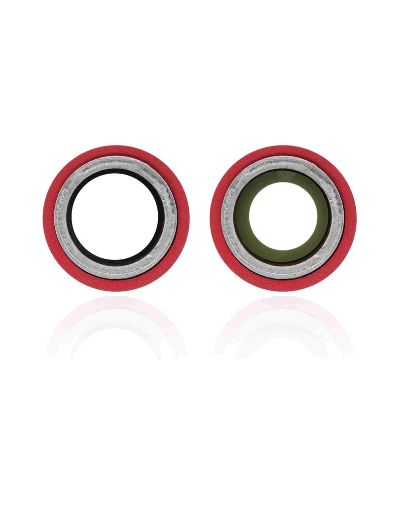 Pack de 10 lentilles caméra arrière avec support compatible iPhone 12 et 12 Mini - Aftermarket Plus - Rouge