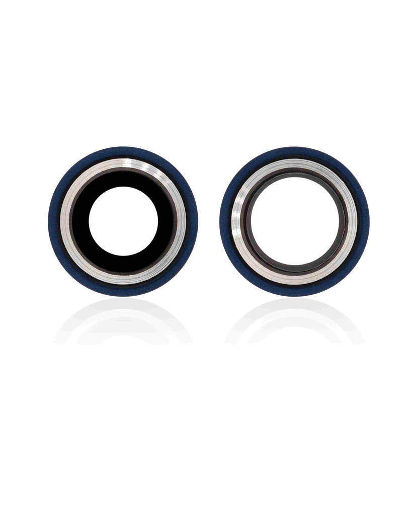 Pack de 10 lentilles caméra arrière avec support compatible iPhone 12 et 12 Mini - Aftermarket Plus - Bleu