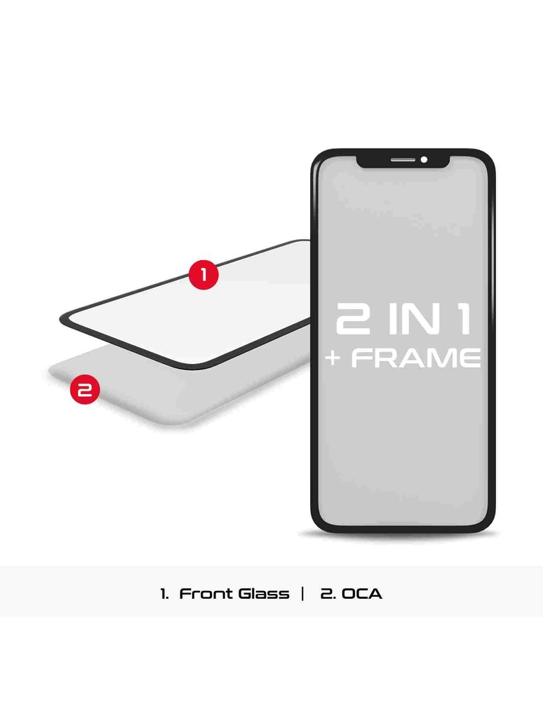 2 en 1 vitre tactile avec OCA préinstallé compatible iPhone 11 Pro - OCA Master