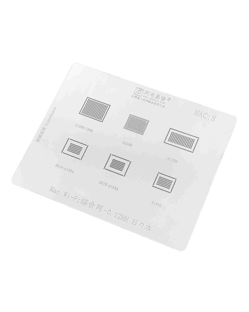 Stencil pochoir Wifi compatible Macbook A1989 - A1990 - A2159 - A1706 - A1534 2015-2016 - A1932 - MAC 8