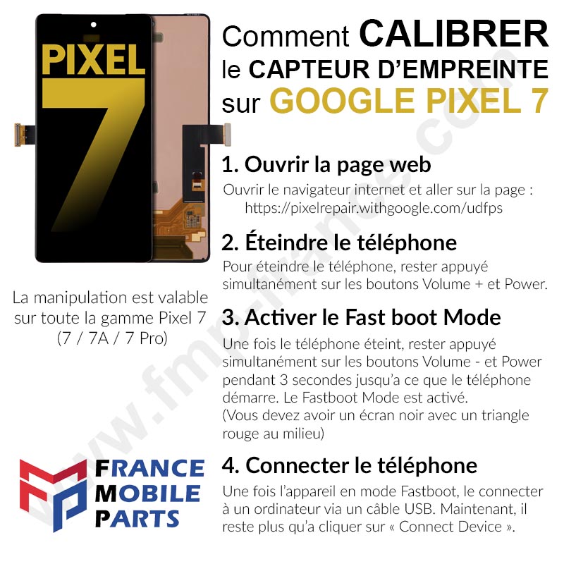 Bloc écran OLED (sans lecteur d'empreinte) pour Google Pixel 7 Pro (Sans châssis) (Reconditionné)