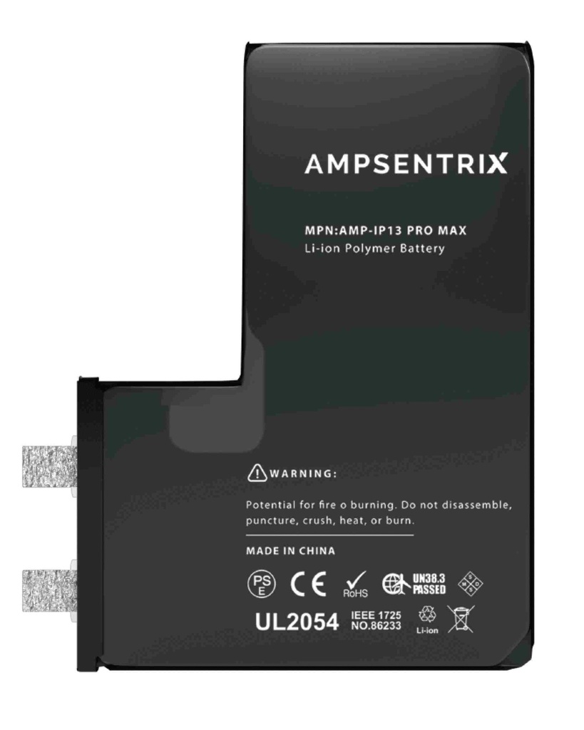 Batterie SANS BMS avec Tag-On Flex compatible iPhone 13 Pro Max - Soudure nécessaire - AmpSentrix Core