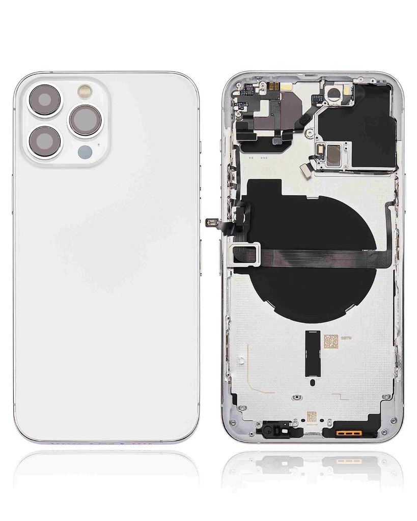 Chassis avec nappes compatible iPhone 13 Pro Max - Version internationale - sans logo - Aftermarket Plus - Argent