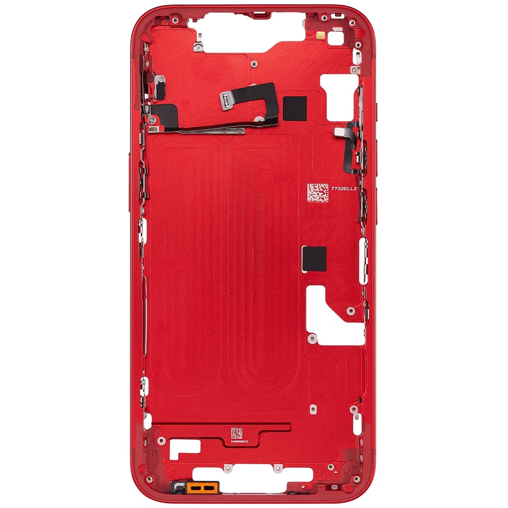 Châssis central avec boutons Power et Volumes compatible iPhone 14 - Version internationale - Aftermarket Plus - Rouge