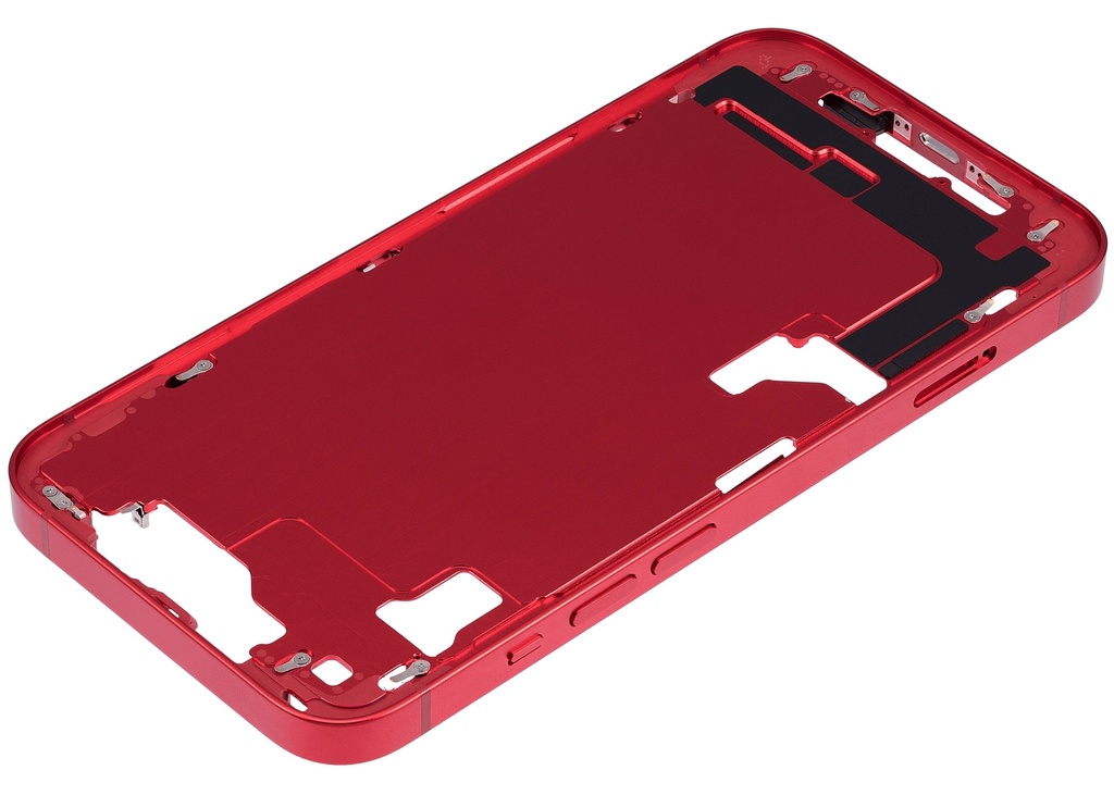 Châssis central avec boutons Power et Volumes compatible iPhone 14 - Version internationale - Aftermarket Plus - Rouge