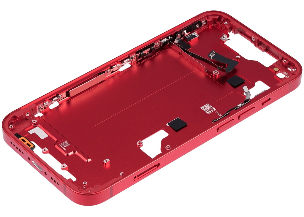 Châssis central avec boutons Power et Volumes compatible iPhone 14 - Version internationale - Aftermarket Plus - Rouge