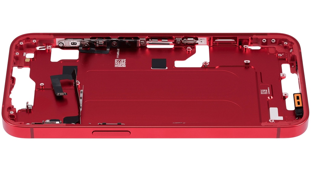 Châssis central avec boutons Power et Volumes compatible iPhone 14 - Version internationale - Aftermarket Plus - Rouge